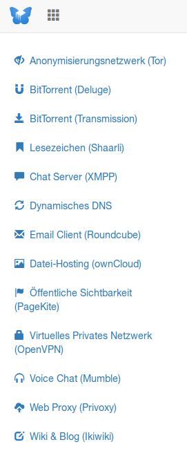 Liste der Anwendungen in FreedomBox 0.7